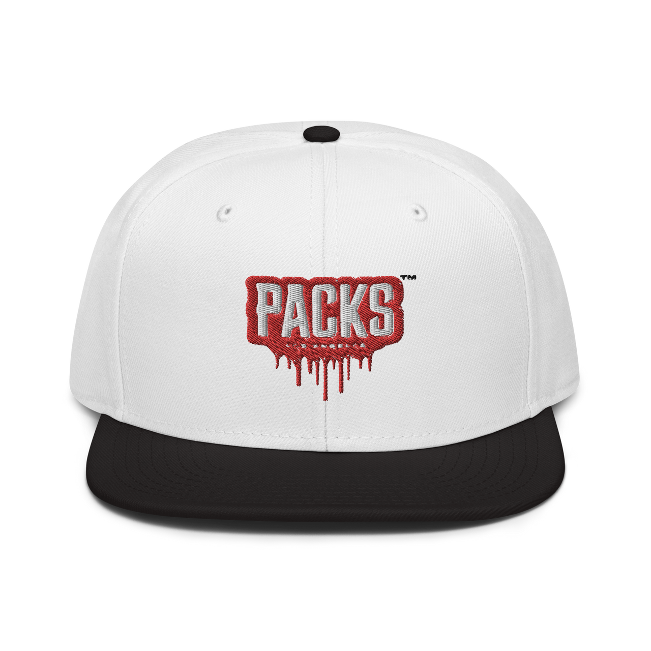 PACKS Snapback Hat - White & Red